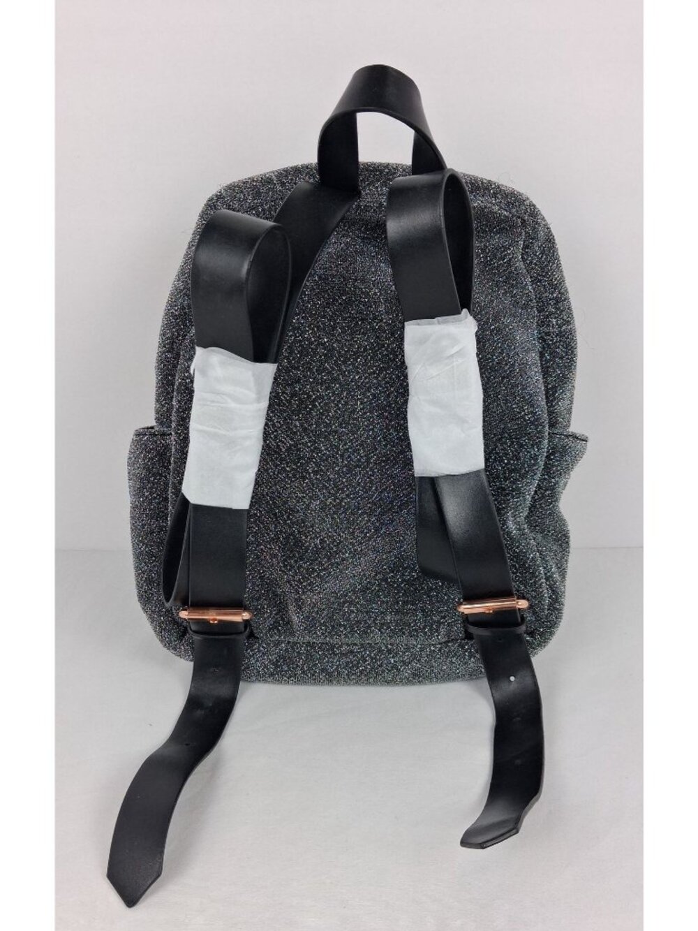Shimmering American Eagle Mini Backpack Rose Gold Zippers Faux Leather Straps - Picture 6 of 13